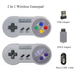 SNES Super Nintendo Classic y mini joysticks inalámbricos 2 modelos a elegir Consola retrogaming compatible con Retro Box