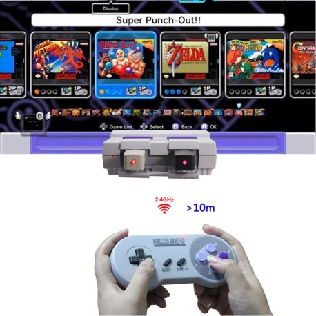 SNES Super Nintendo Classic y mini joysticks inalámbricos 2 modelos a elegir Consola retrogaming compatible con Retro Box