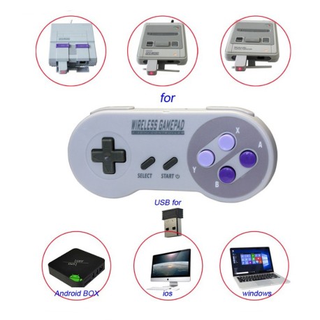 SNES Super Nintendo Classic y mini joysticks inalámbricos 2 modelos a elegir Consola retrogaming compatible con Retro Box