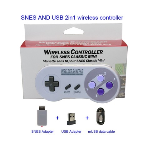 SNES Super Nintendo Classic y mini joysticks inalámbricos 2 modelos a elegir Consola retrogaming compatible con Retro Box