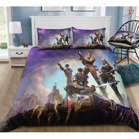 Fortnite Bedding Set Anime Battle Royale Duvet Cover with Pillowcase, 4 Bedding Sizes