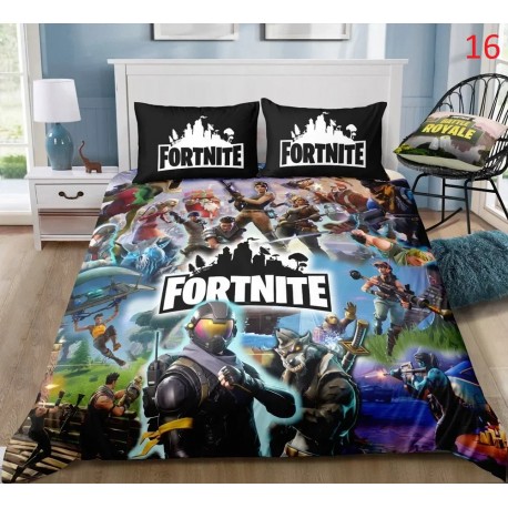 Parure de Lit Fortnite housse de couette Anime Battle Royale avec taie d'oreiller, 4 tailles de literie