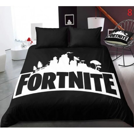 Parure de Lit Fortnite housse de couette Anime Battle Royale avec taie d'oreiller, 4 tailles de literie