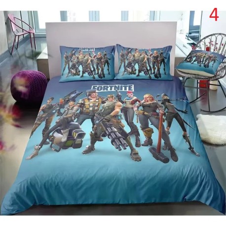 Fortnite funda nórdica Anime Battle Royale con funda de almohada, 4 tamaños de ropa de cama