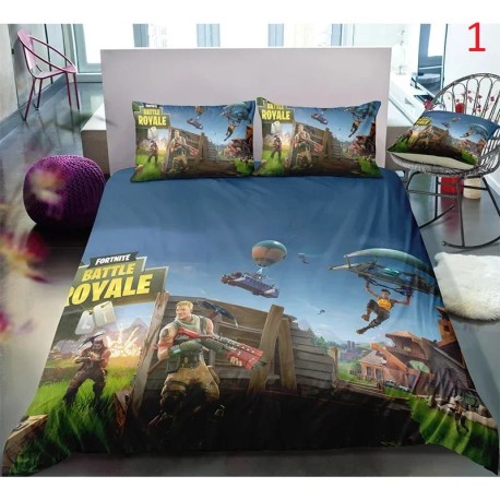 Fortnite funda nórdica Anime Battle Royale con funda de almohada, 4 tamaños de ropa de cama