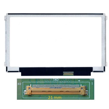 Dalle PC Portable  11.6" Slim HD (1366x768) LCD 60Hz, 40pin Droite, Fixations Latérales (N116BGE-L41) Matte