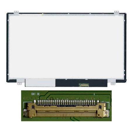 écran de réparatipon pc Portable14.0" Slim HD (1366x768) LCD 60Hz, Video 40pin Droite 25mm, Fixation Haut Bas