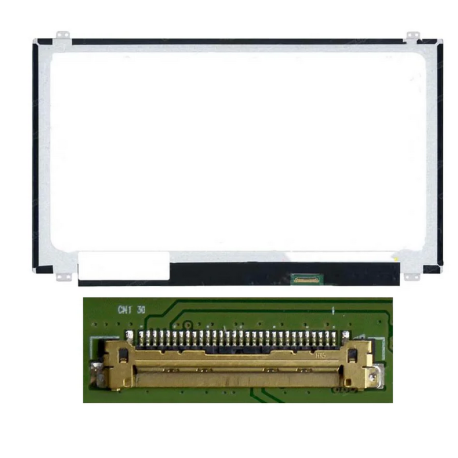 écran pc Portable   15.6" Slim HD (1366x768) 30pin Droite 19mm, Fixation Haut Bas