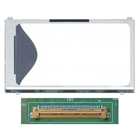 écran pc Portable  15.6" Slim HD (1366x768) LCD 60Hz 40pin Gauche 25mm, Fixations Haut Bas