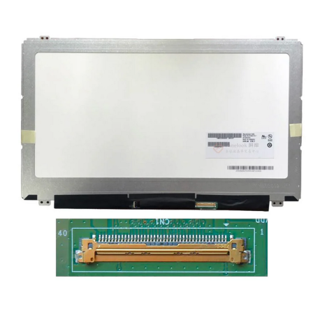 écran pc Portable  15.6" Slim HD (1366x768) LCD 60Hz Touchscreen, eDP 40pin Droite, sans Fixation