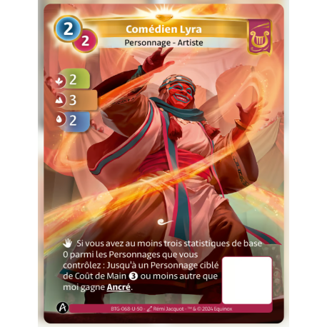Comédien Lyra (2-3-2) Carte Unique Lyra - Altered TCG - Edition KS