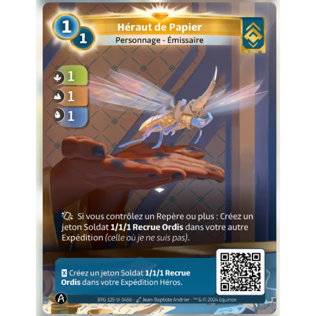 Héraut de Papier (1-1-1) Carte Unique Ordis - Altered TCG - Edition KS