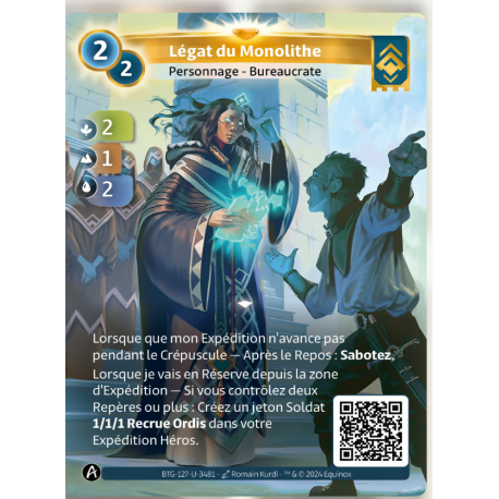 Légat du Monolithe (2-1-2) Carte Unique Ordis - Altered TCG - Edition KS