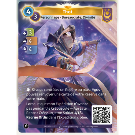 Thot (3-4-4) Carte Unique Yzmir Altered TCG - Edition KS