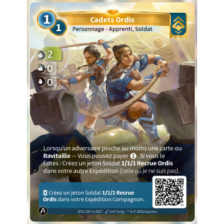 Cadets Ordis (2-0-0) carte Unique Ordis - Altered TCG - Edition KS