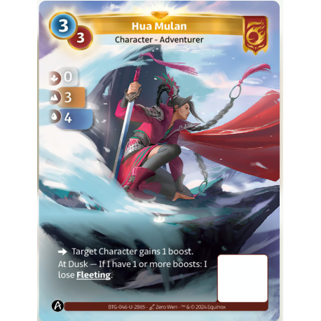 Hua Mulan (0-3-4) Unique Bravos Card - Altered TCG