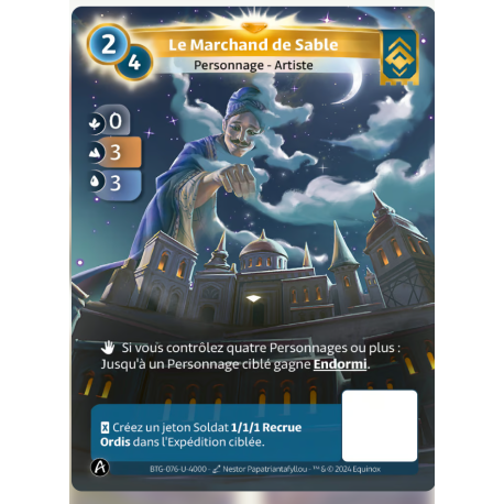 Le Marchand de Sable (0-3-3) Carte Unique Ordis - Altered TCG - Edition KS
