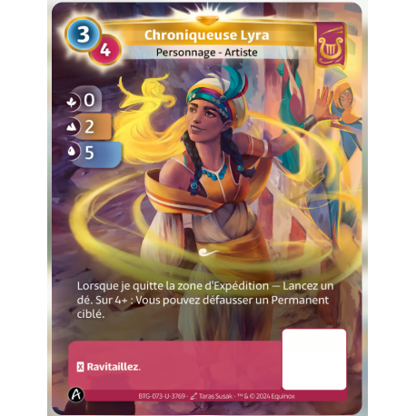 Chroniqueuse Lyra (0-2-5) Carte Unique Lyra - Altered TCG - Edition KS
