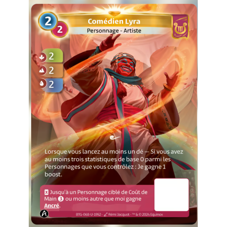 Comédien Lyra (2-2-2) carte Unique Lyra - Altered TCG - Edition KS