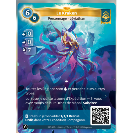 Le Kraken (0-0-7) Carte Unique Ordis - Altered TCG - Edition KS