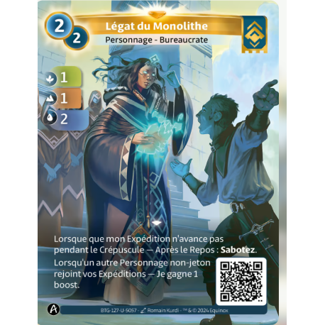 Légat du Monolithe (1-1-2) Carte Unique Ordis - Altered TCG - Edition KS