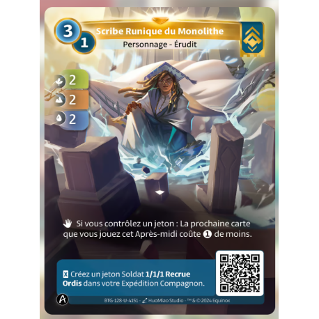 Scribe Runique du Monolithe (2-2-2) Carte Unique Ordis - Altered TCG - Edition KS