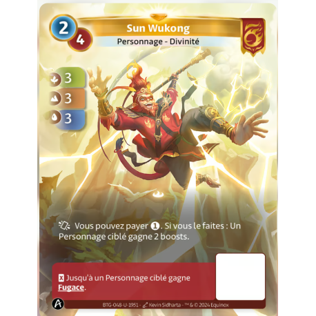 Sun Wukong 2/4 (3-3-3) carte Unique Bravos - Altered TCG