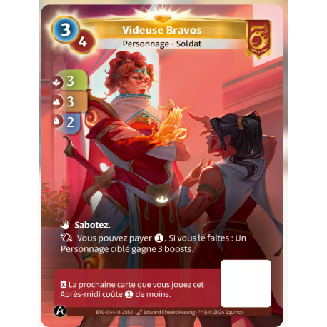 Videuse Bravos 3 Boost (3-3-2) Carte Unique Bravos - Altered TCG - Edition KS