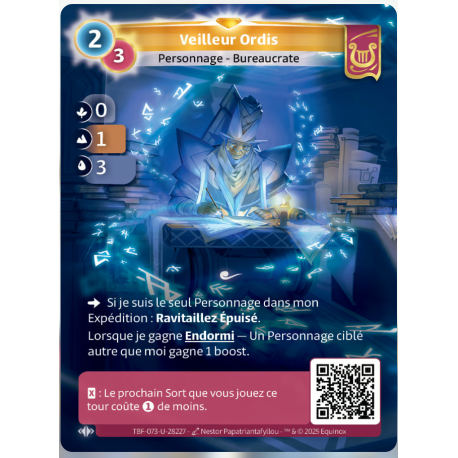 Veilleur Ordis (0-1-3) Carte Unique Lyra - Altered TCG - Epreuve du Froid