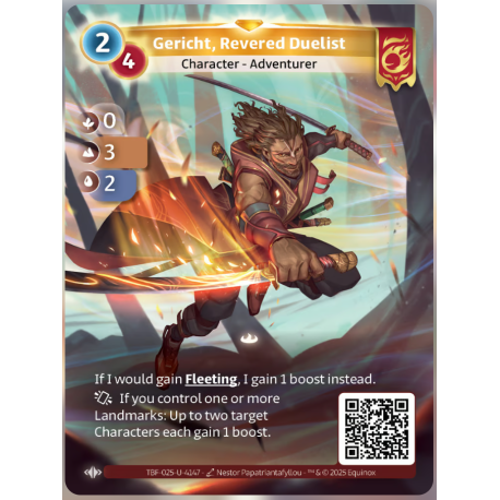 Gericht, Revered Duelist (0-3-2) Unique Bravos - Altered TCG