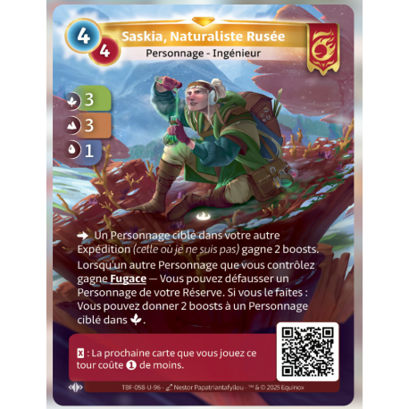 Saskia, Naturaliste Rusée (3-3-1) Carte Unique Bravos - Altered TCG - Epreuve du Froid