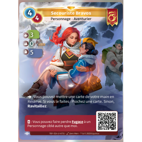 Secouriste Bravos (3-0-5) Carte Unique Bravos - Altered TCG - Epreuve du Froid