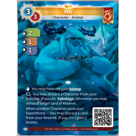 Yeti (2-1-1) Unique Bravos - Altered TCG - Trial by Frost