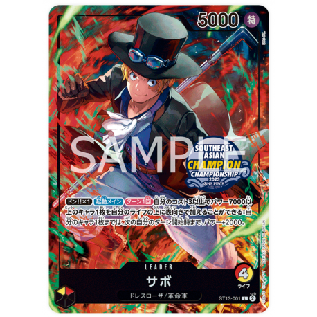 Sabo (ST13-001) Sello Campeonato de Asia JAPONÉS -- One Piece Card Game