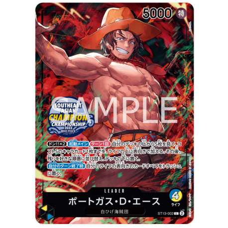 Portgas.D.Ace (ST13-002) Campeonato de Asia Sello JAPONÉS -- One Piece Card Game