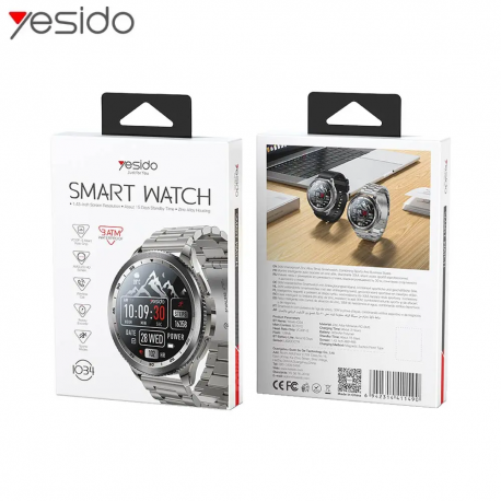 Montre Connectée Yesido IO34 Écran AMOLED Argent