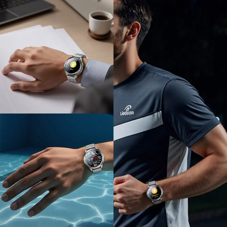 Montre Connectée Yesido IO34 Écran AMOLED Argent
